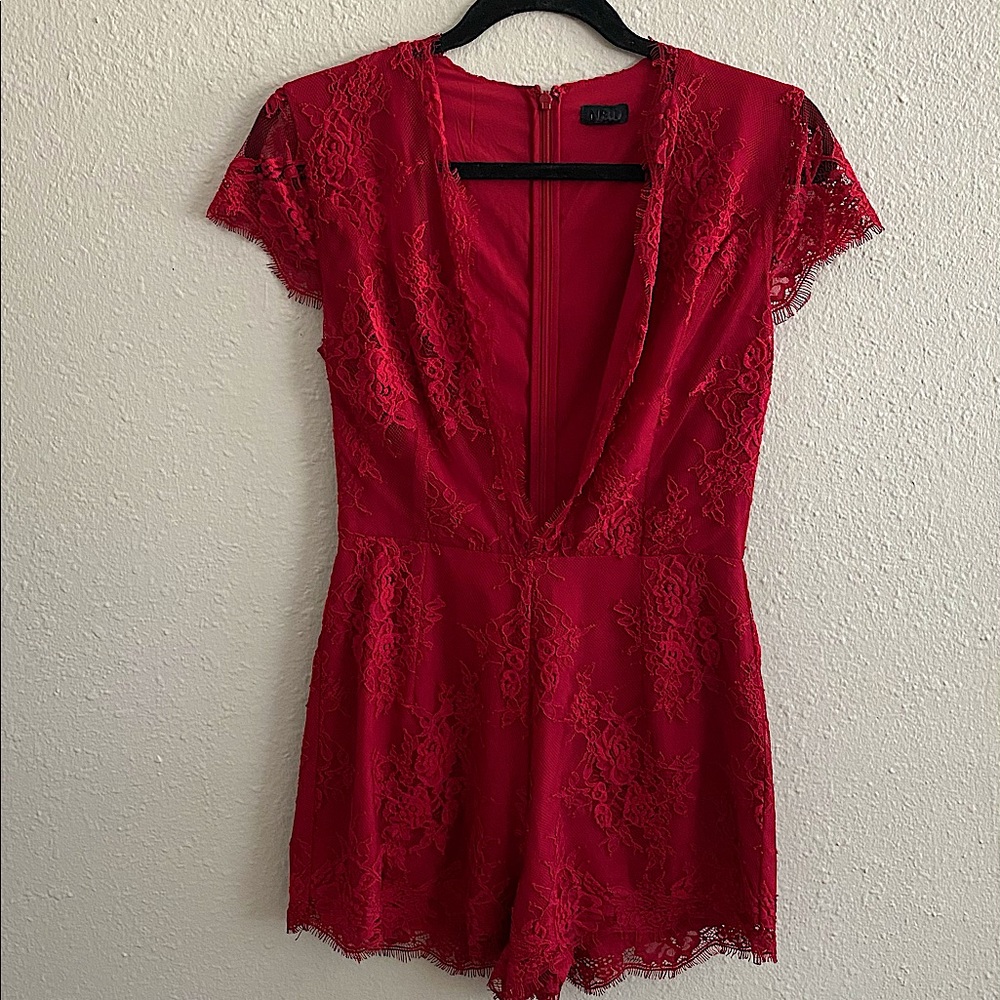 Laced Red Romper